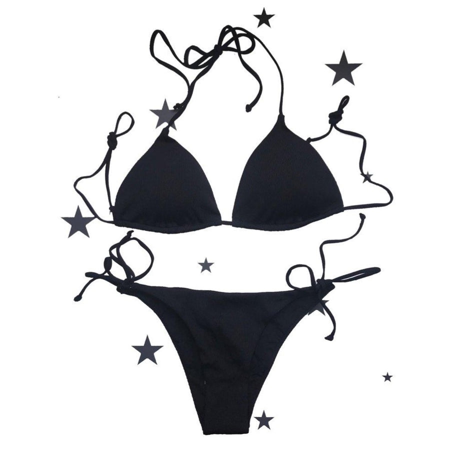 Japutas Bikini Ribbed Black - 1love2hugs3kisses Ibiza