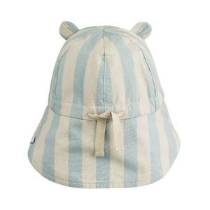 Liewood Gorm Reversible Sun Hat YD Stripe Sea Blue Sandy - 1love2hugs3kisses Ibiza