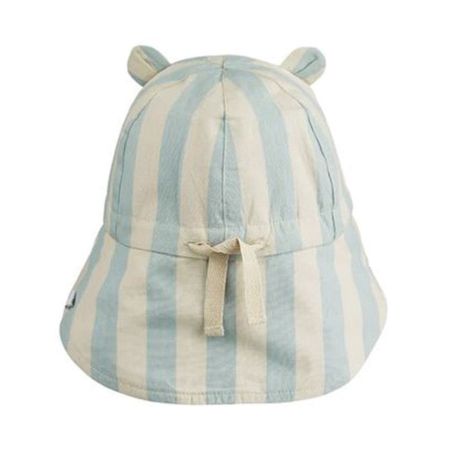 Liewood Gorm Reversible Sun Hat YD Stripe Sea Blue Sandy - 1love2hugs3kisses Ibiza