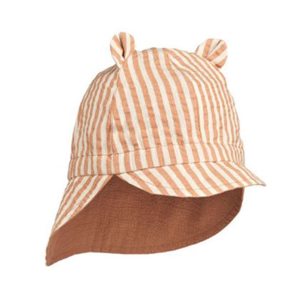 Liewood Gorm Reversible Sun Hat YD Stripe Tuscany Rose Sandy - 1love2hugs3kisses Ibiza