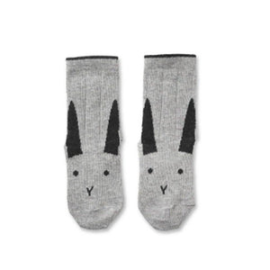 Liewood Silas Cotton socks Rabbit grey melange - 1love2hugs3kisses Ibiza