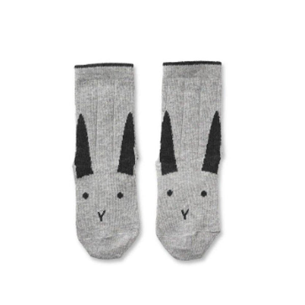 Liewood Silas Cotton socks Rabbit grey melange - 1love2hugs3kisses Ibiza