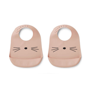 Liewood Tilda Silicone bib Cat rose (2Pack) - 1love2hugs3kisses Ibiza