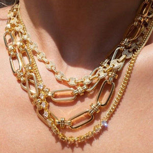 Luv Aj Ballier Curb Chain Necklace Gold - 1love2hugs3kisses ibiza