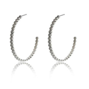 Luv Aj Earrings Oversized Quartz Stud Hoops Silver - 1love2hugs3kisses Ibiza