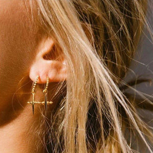 Luv Aj Mini Cross Hoops Gold - 1love2hugs3kisses Ibiza