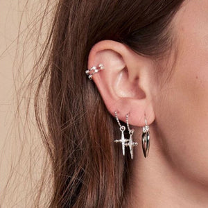 Luv Aj Pave Hex Ear Cuff Silver - 1love2hugs3kisses Ibiza