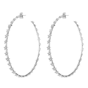 Luv Aj Pave Star Hoops Silver - 1love2hugs3kisses Ibiza