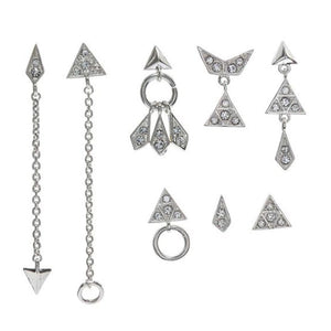 Luv Aj Pave kite Mixed Earring Set Silver - 1love2hugs3kisses Ibiza