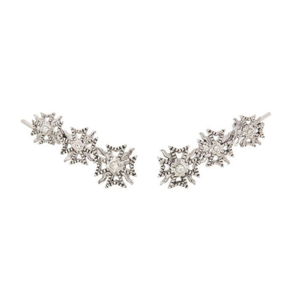 Luv Aj The Fleur Crawler Earrings Silver - 1love2hugs3kisses Ibiza