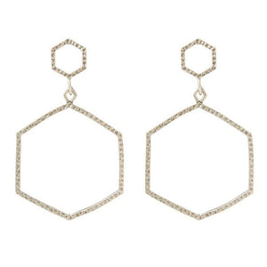 Luv Aj The Hammered Hex Statement Earrings Silver - 1love2hugs3kisses Ibiza