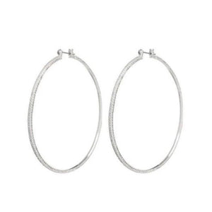 Luv Aj Triple Pave Hoops Silver - 1love2hugs3kisses Ibiza