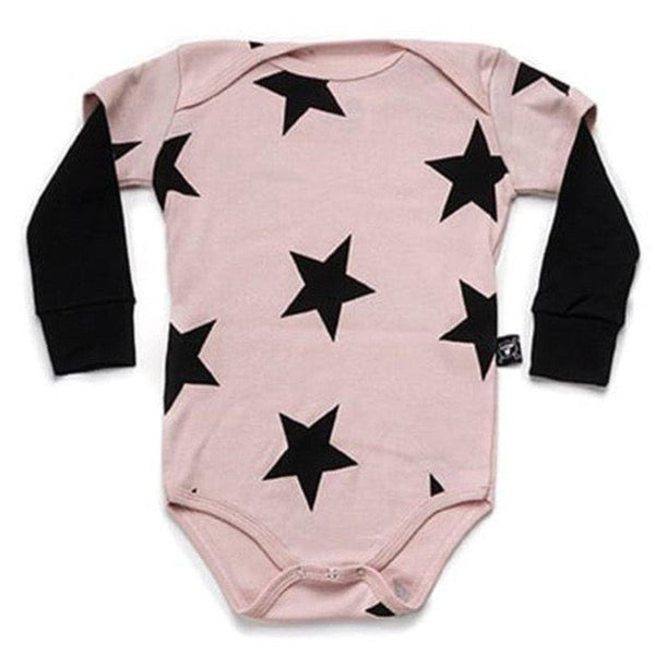 Nununu Star Longsleeve Onesie Powder Pink - 1love2hugs3kisses Ibiza