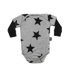 Nununu Star Longsleeve Onesie Heather Grey - 1Love2Hugs3Kisses Ibiza