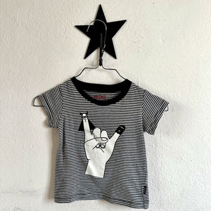 Pre Loved Mini Munster Stiped T-shirt with print 3-6 Months