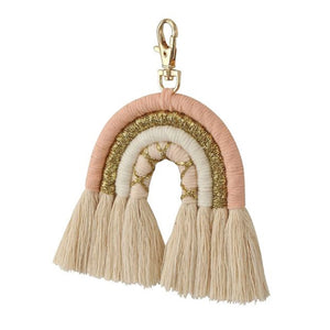 1love2hugs3kisses Rainbow Keychain Gold Mix