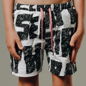 Sir Seraph Swim Short Graffiti Black - 1love2hugs3kisses Ibiza