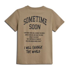 Sometime Soon Dimas T-shirt Sepia - 1love2hugs3kisses Ibiza