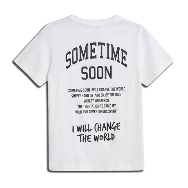 Sometime Soon Dimas T-shirt White - 1love2hugs3kisses Ibiza