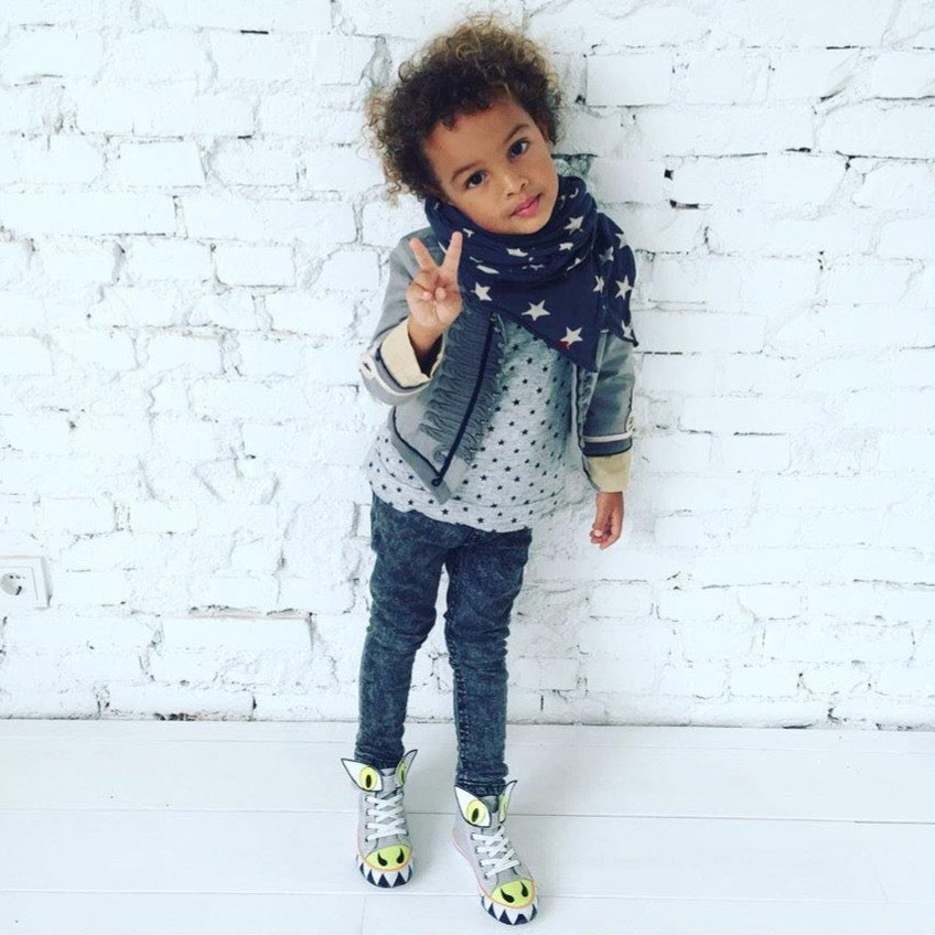 Pre-loved Stella McCartney Kids Will Vintage Military Jacket Grey Sand size 4 years