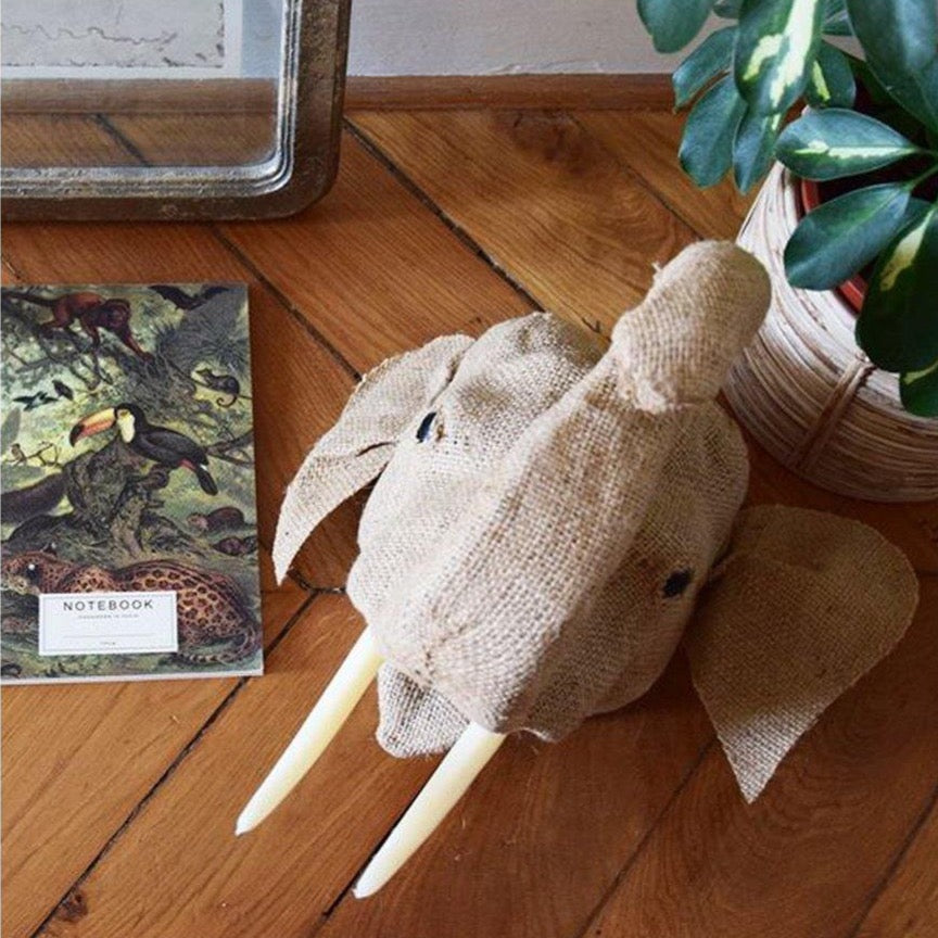 A-La Jute Elephant head wall Decoration - natural available at 1love2hugs3kisses ibiza