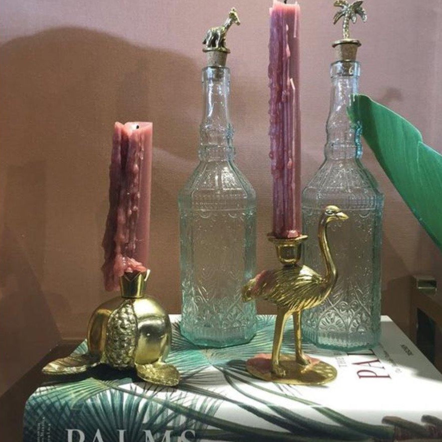 A-La Ostrich Candle Holder Gold - from 1love2hugs3kisses Ibiza