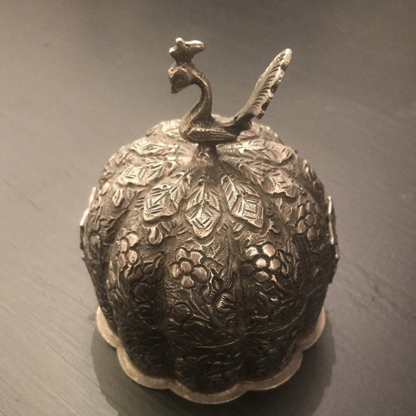 A-La Peacock Kumkum Box Silver - from 1love2hugs3kisses Ibiza