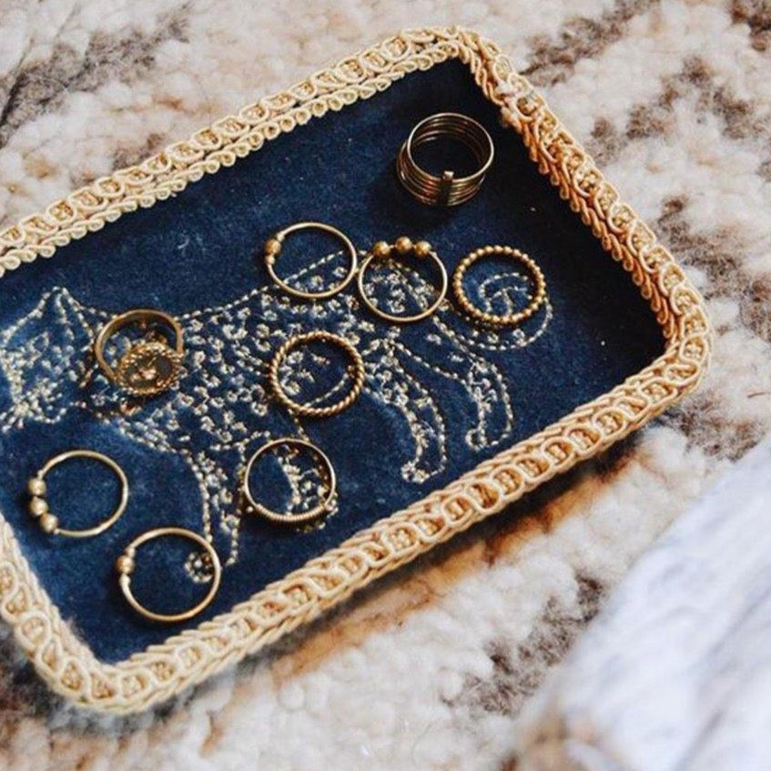 A-La Velvet Leopard Bowl Blue - from 1love2hugs3kisses ibiza