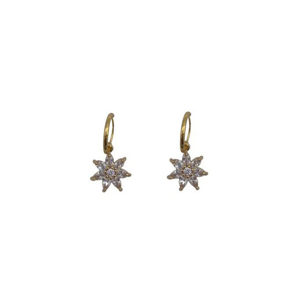 A-La Zirconia flower pair of earrings Gold - from 1love2hugs3kisses Ibiza