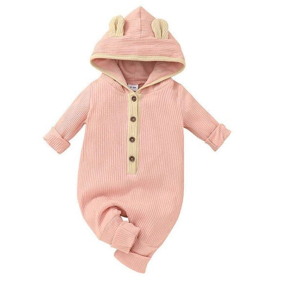 Baby Bear Jumpsuit Pink Cream available at 1love2hugs3kisses ibiza