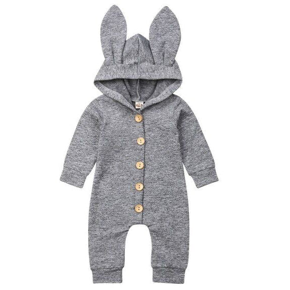 Baby Bunny Jumpsuit Grey Melange Available at 1love2hugs3kisses Ibiza