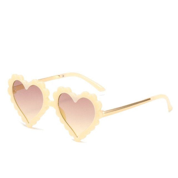 1love2hugs3kisses Heart Sunglasses Kids Cream