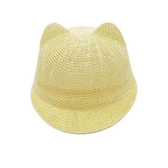 1love2hugs3kisses Straw Kids Hat With Ears White