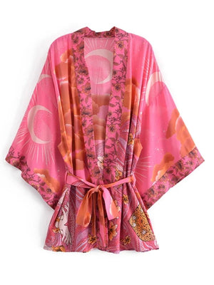 1love2hugs3kisses Short Kimono Pink Moon