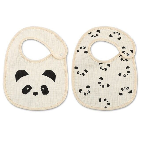 1love2hugs3kisses Baby Panda 2pack Muslin Bib