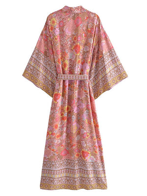 1love2hugs3kisses Long Kimono Pink Floral 