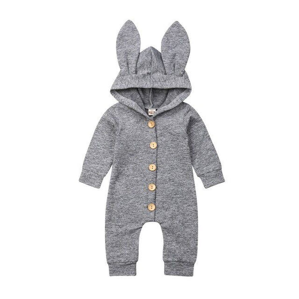 1love2hugs3kisses Baby Bunny Jumpsuit Grey Melange