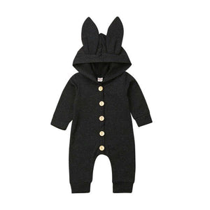 1love2hugs3kisses Baby Bunny Jumpsuit Black Melange