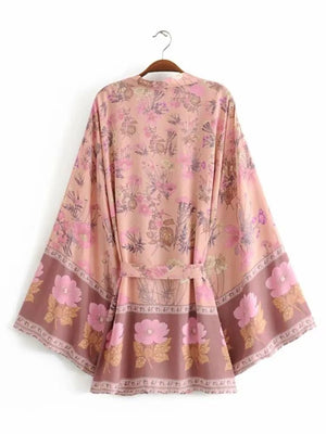1love2hugs3kisses Short Kimono Pink Flowers