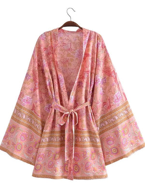 1love2hugs3kisses Short Kimono Pink Floral