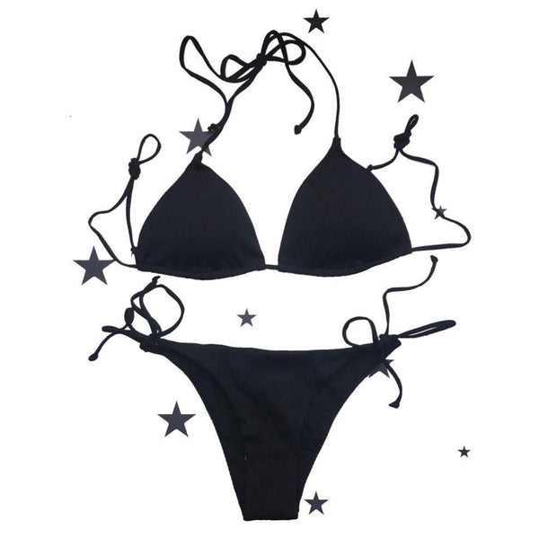Japutas Bikini Ribbed Black available at 1love2hugs3kisses Ibiza