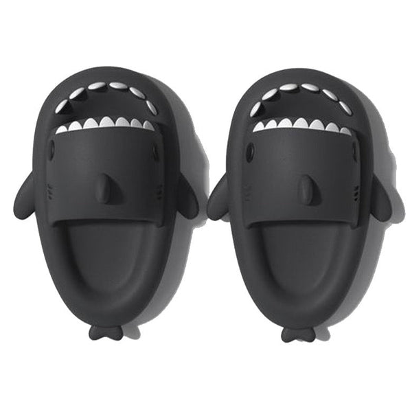 Kids Shark Sliders - Dark Grey from 1love2hugs3kisses Ibiza