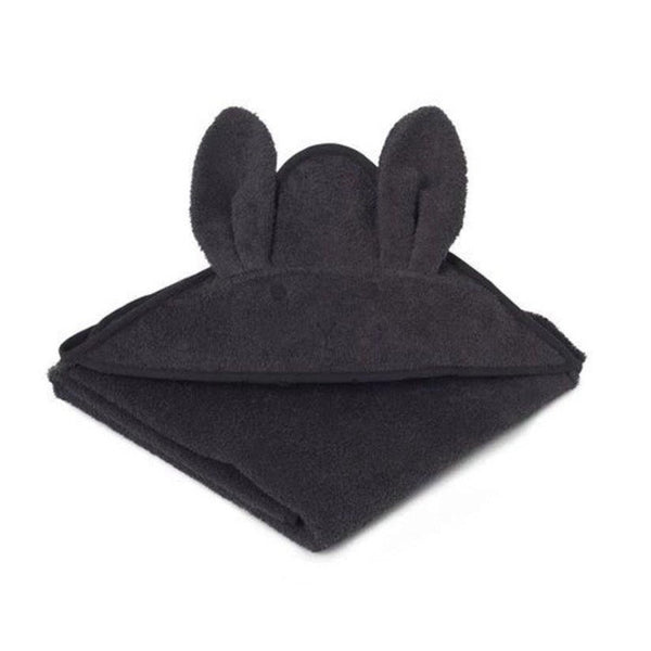 Liewood Augusta Hooded Towel Rabbit dark grey - from 1love2hugs3kisses Ibiza