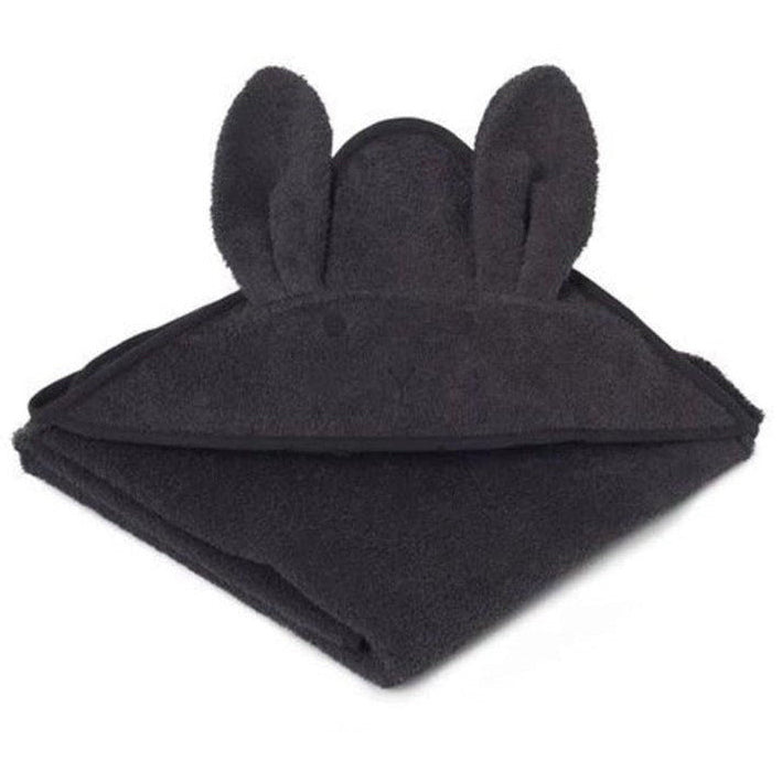 Liewood Augusta Hooded Towel Rabbit - Dark Grey available at 1love2hugs3kisses ibiza