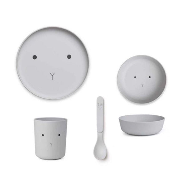 Liewood Bamboo Tableware Box Set Rabbit dumbo grey - from 1love2hugs3kisses Ibiza