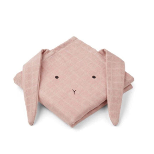 Liewood Hannah Muslin Cloth Rabbit Rose 2pack from 1love2hugs3kisses Ibiza