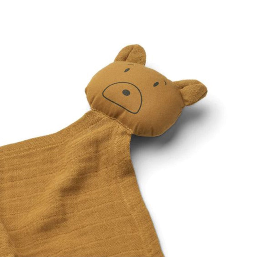 Liewood Robbie Muslin Cuddle Cloth Mr Bear Golden Caramel from 1love2hugs3kisses Ibiza