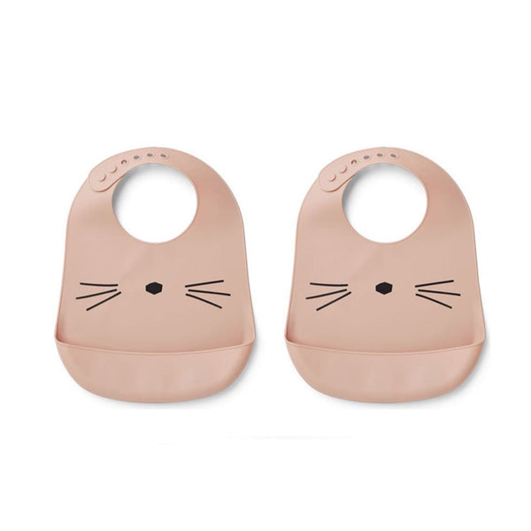 Liewood Tilda Silicone bib Cat rose (2Pack) from 1love2hugs3kisses Ibiza