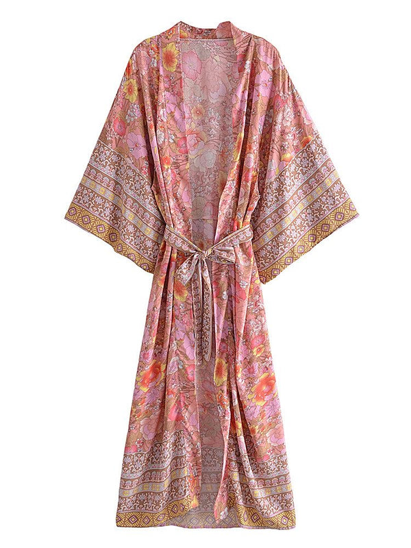 Long Kimono Pink Floral from 1love2hugs3kisses ibiza