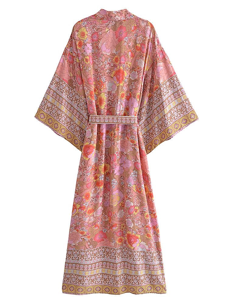 Long Kimono Pink Floral from 1love2hugs3kisses ibiza